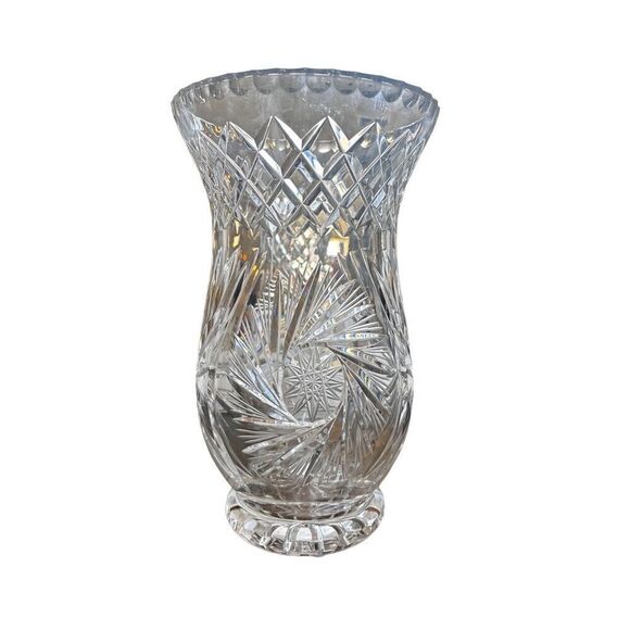 Vintage Crystal vase sunburst design - Picture 11 of 16